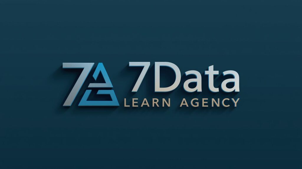 cria uma logomarca 3d com a seguinte nome. 7a 7data learn agency