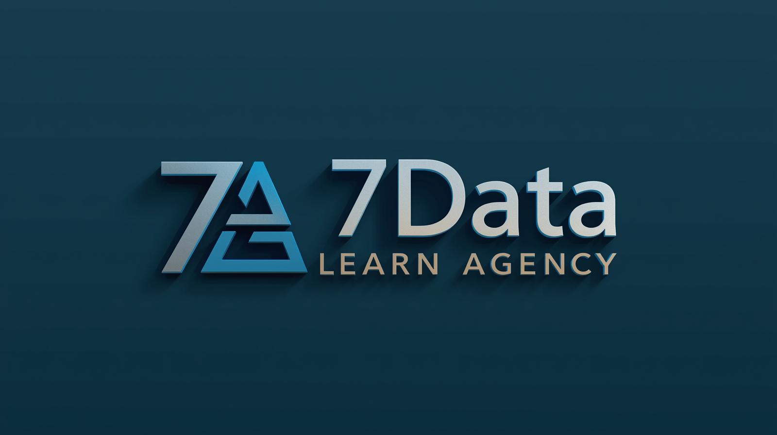 cria uma logomarca 3d com a seguinte nome. 7a 7data learn agency